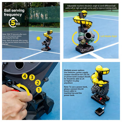 Advanced Pickleball Training Machine with Adjustable Speed, Variable Trajectory, and Automatic Ball Launching for Solo Practice for All Ages