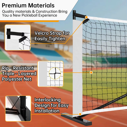 Wholesale Portable Pickleball Net Set - 22 FT & 11 FT Half Court, Metal Frame System with Carry Bag