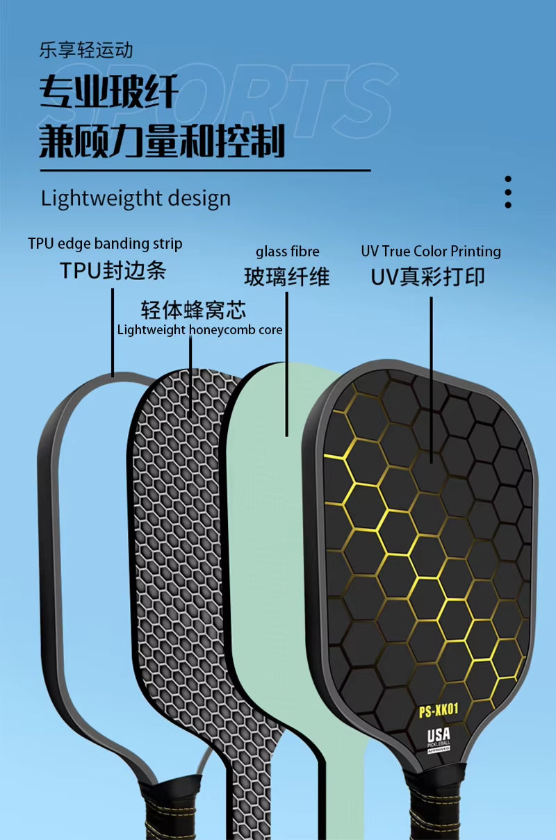 Professional Carbon Fiber Pickleball Paddle Set with Enhanced Sweet Spot and Frosted Surface