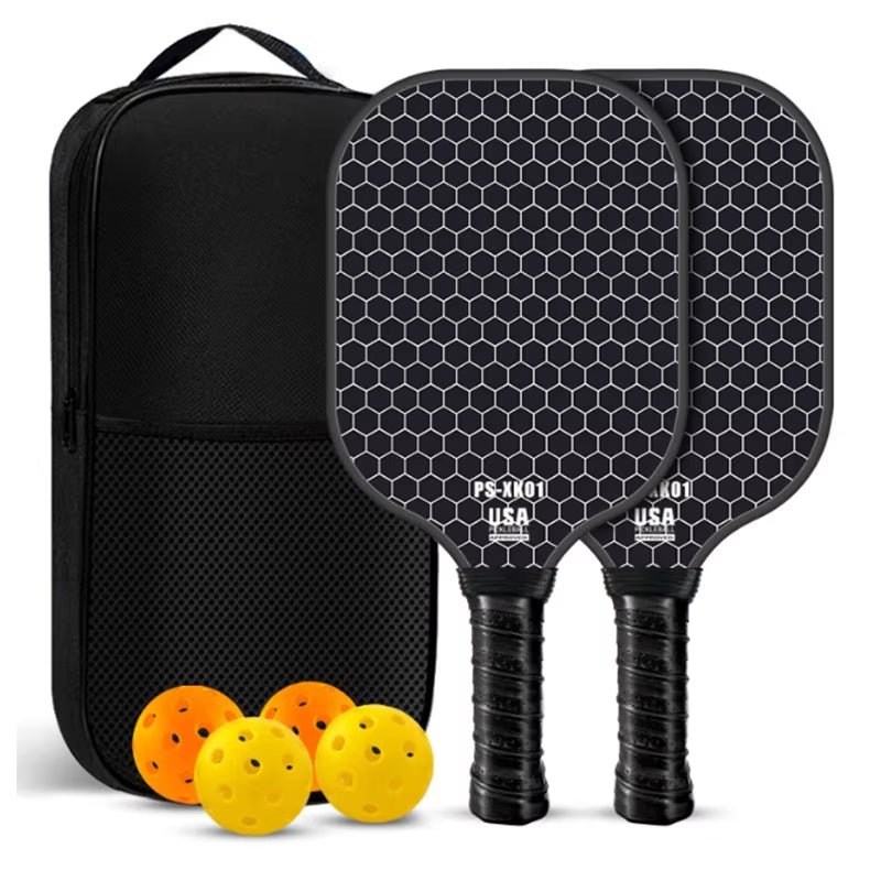Professional Carbon Fiber Pickleball Paddle Set with Enhanced Sweet Spot and Frosted Surface