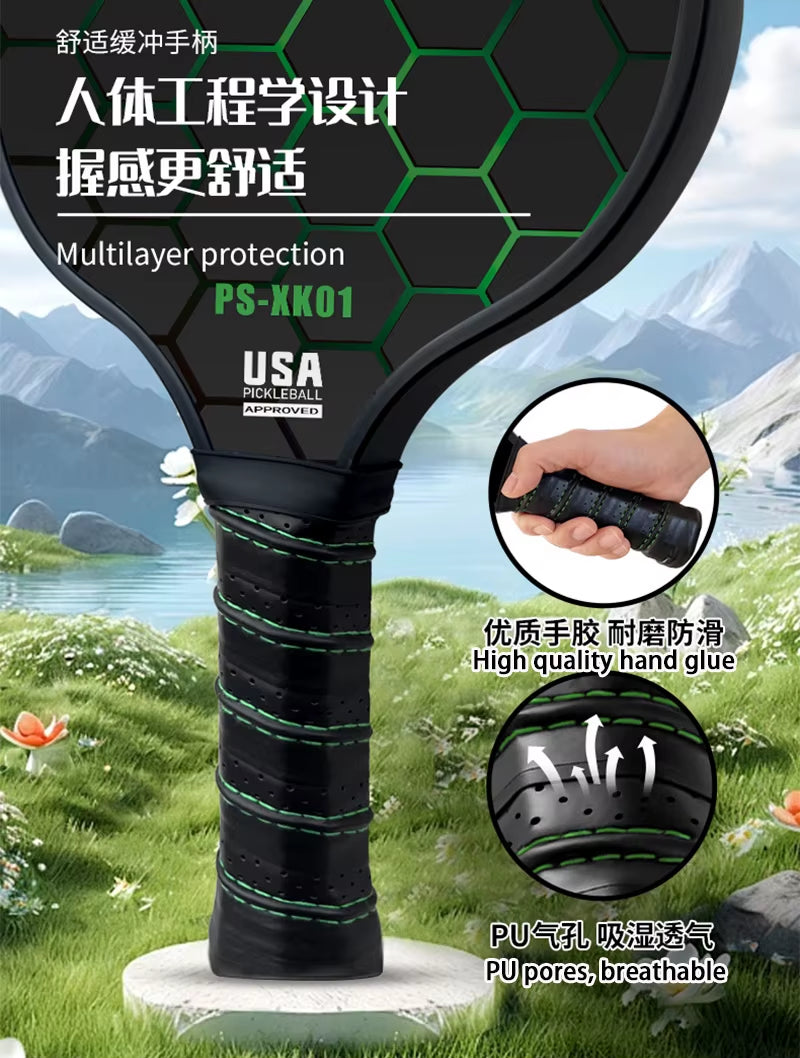 Professional Carbon Fiber Pickleball Paddle Set with Enhanced Sweet Spot and Frosted Surface