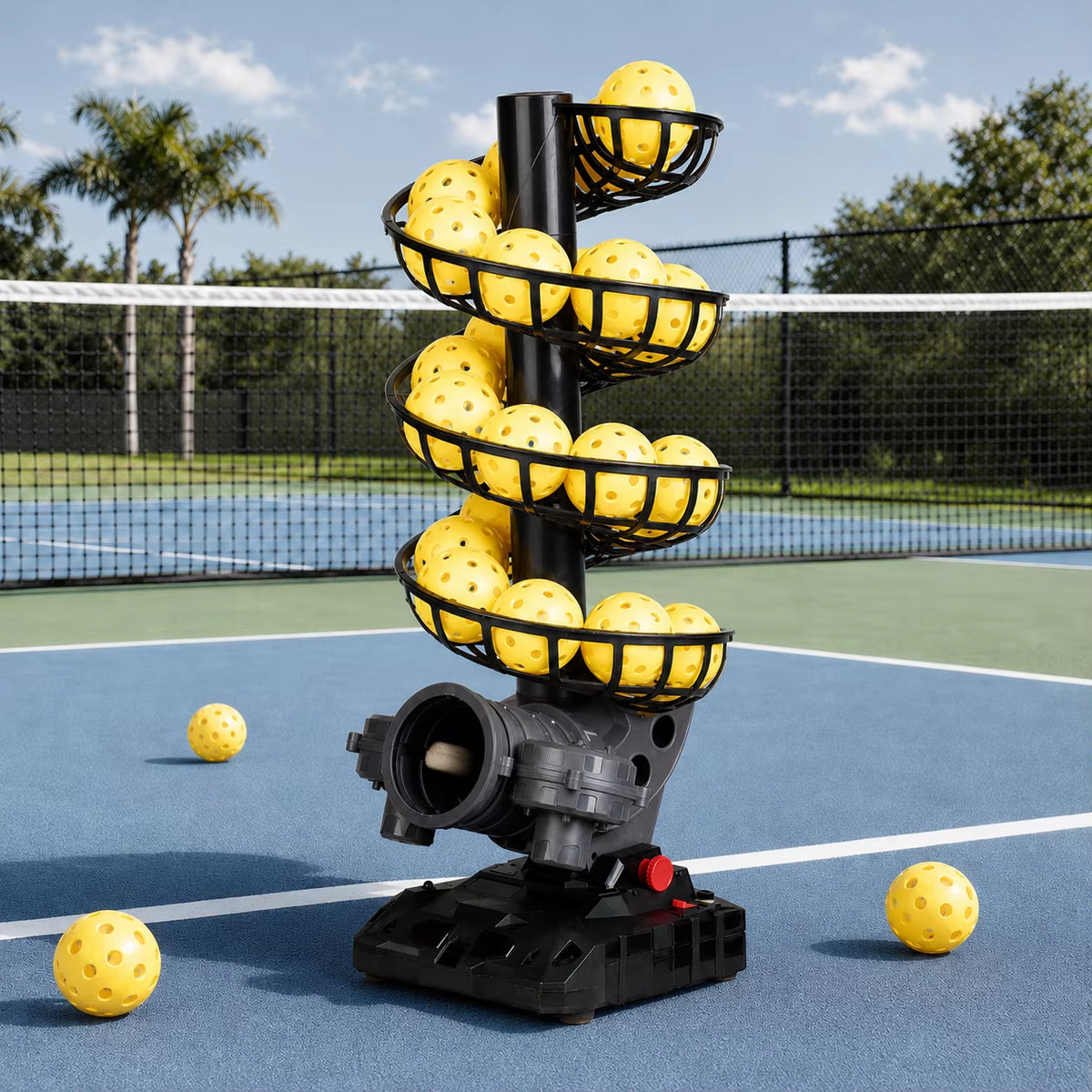 Advanced Pickleball Training Machine with Adjustable Speed, Variable Trajectory, and Automatic Ball Launching for Solo Practice for All Ages