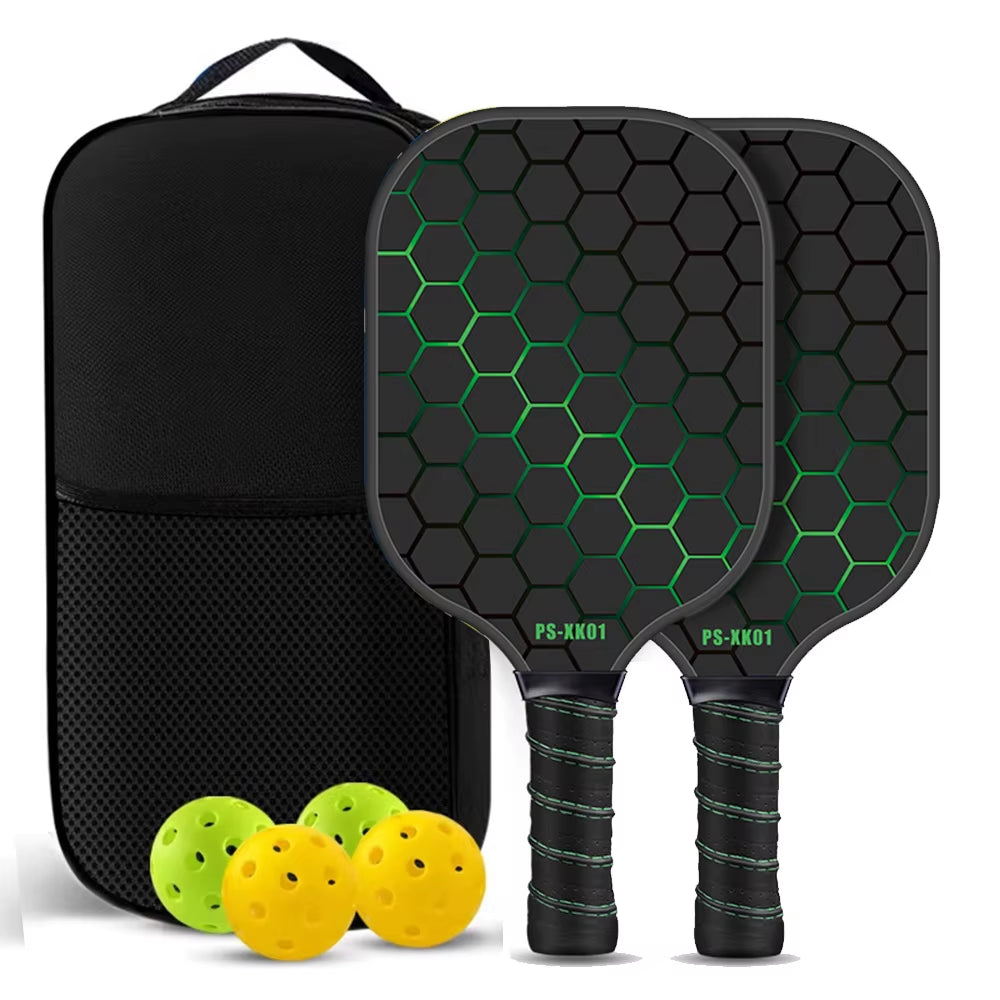 Professional Carbon Fiber Pickleball Paddle Set with Enhanced Sweet Spot and Frosted Surface