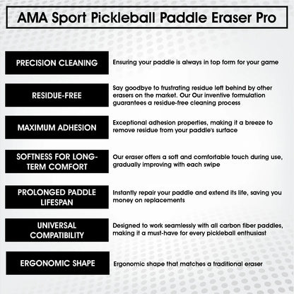 AMASPORT Pickleball Paddle Eraser - Durable Rubber Cleaner for Stains and Scratches, Effective Racket Cleaning Accessory