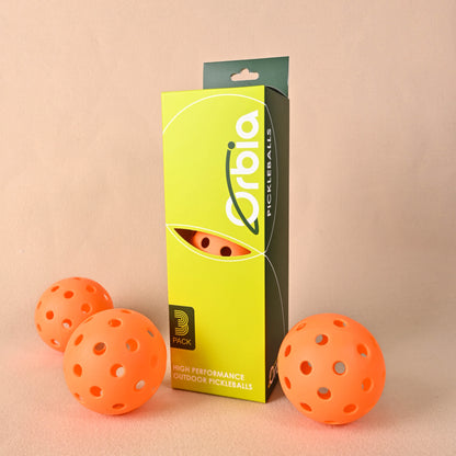 Durable 3-Piece Outdoor Pickleball Set with 40 Holes - Standard 74mm Training Balls