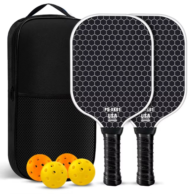 Professional Carbon Fiber Pickleball Paddle Set with Enhanced Sweet Spot and Frosted Surface