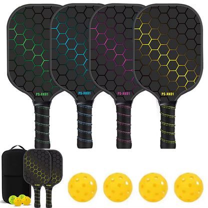 Professional Carbon Fiber Pickleball Paddle Set with Enhanced Sweet Spot and Frosted Surface