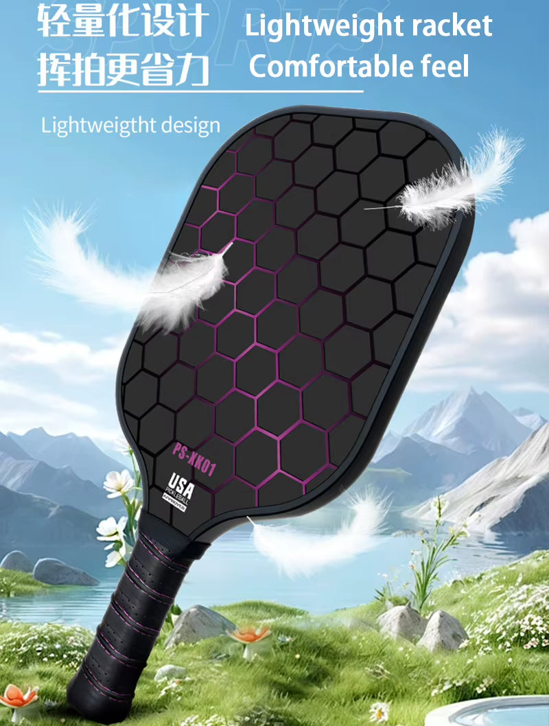 Professional Carbon Fiber Pickleball Paddle Set with Enhanced Sweet Spot and Frosted Surface